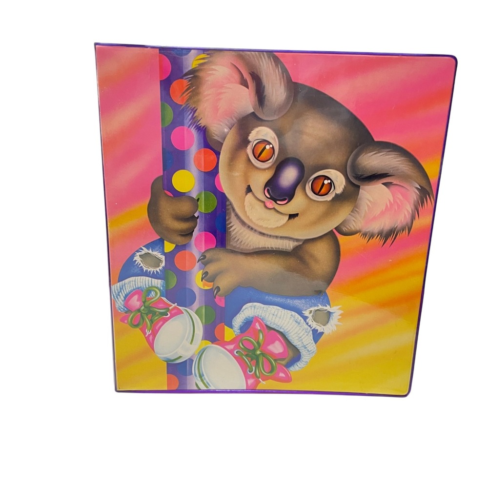 Lisa Frank Vintage Koala Bear 3 Ring Binder Stuart Hall Made in the USA 1980's